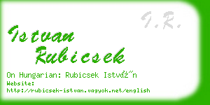 istvan rubicsek business card